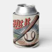 Vintager Baseball "Hit It" Retro Sports Dosenkühler (Kanne Vorderseite)