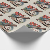 Vintager Baseball "Hit It" Retro Sports Geschenkpapier (Ecke)