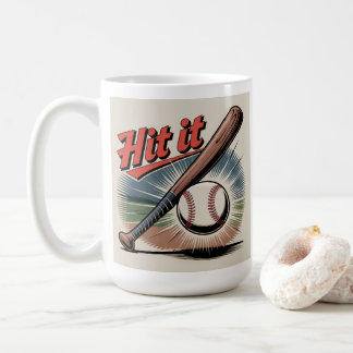 Vintager Baseball "Hit It" Retro Sports Kaffeetasse