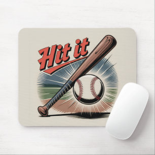 Vintager Baseball "Hit It" Retro Sports Mousepad
