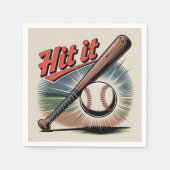 Vintager Baseball "Hit It" Retro Sports Serviette (Vorderseite)