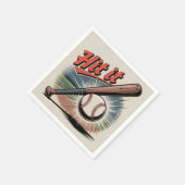 Vintager Baseball "Hit It" Retro Sports Serviette (Ecke)