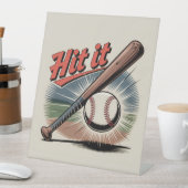 Vintager Baseball "Hit It" Retro Sports Sockelschild (In Situ)
