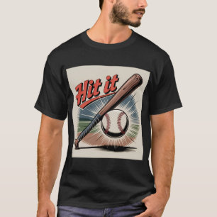 Vintager Baseball "Hit It" Retro Sports T-Shirt