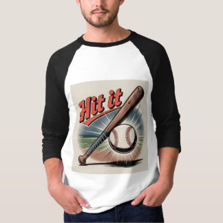 Vintager Baseball "Hit It" Retro Sports T-Shirt