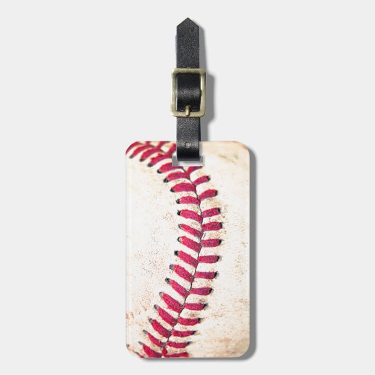 Vintager Baseball-individueller Name Gepäckanhänger (Vorderseite vertikal)
