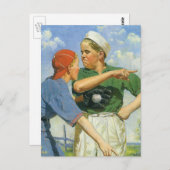 Vintager Baseball, Kinder, Sportler Postkarte (Vorne/Hinten)