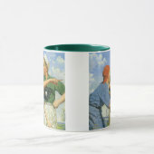 Vintager Baseball, Kinder, Sportler Tasse (Zentrum)