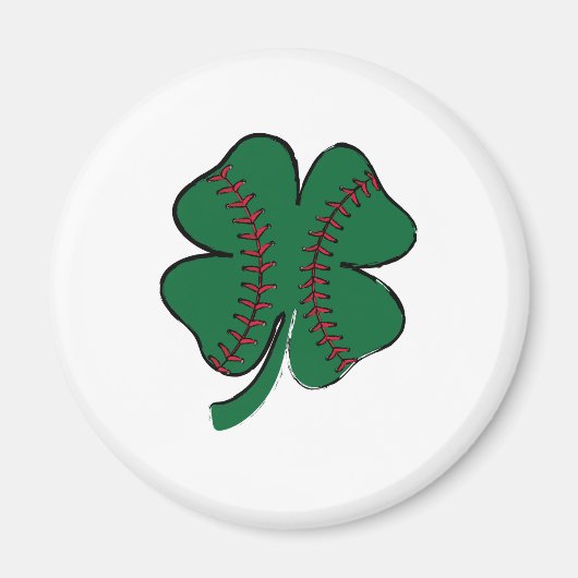 Vintager Baseball-Kleeblatt St Patrick's Day Magnet (Vorne)