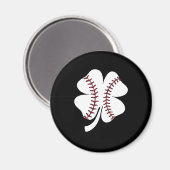 Vintager Baseball-Kleeblatt St Patrick's Day Magnet (Vorderseite/Rückseite)