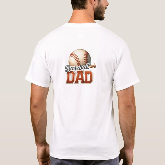 Vintager Baseball-Papa T-Shirt (Rückseite)