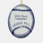 Vintager Baseball, personalisierter Ball Keramikornament (Rechts)