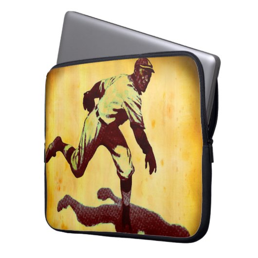 Vintager Baseball-Pitcher-Laptop-Computerschlauch Laptopschutzhülle (Vorderseite Links)