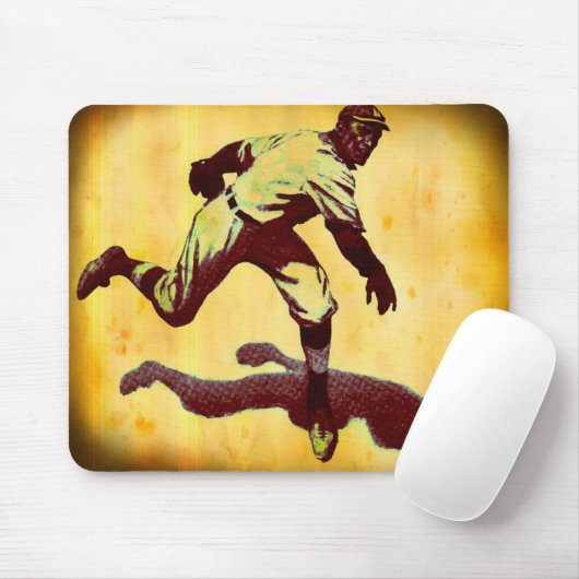 Vintager Baseball-Pitcher-Mauspad Mousepad (Mit Mouse)