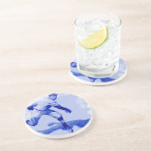 Vintager Baseball Pitcher Sandstone Untersetzer (Seite)