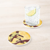 Vintager Baseball Pitcher Sandstone Untersetzer (Seite)