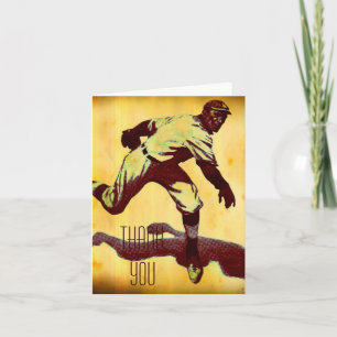 Vintager Baseball-Pitcher Vielen Dank Note Card Dankeskarte