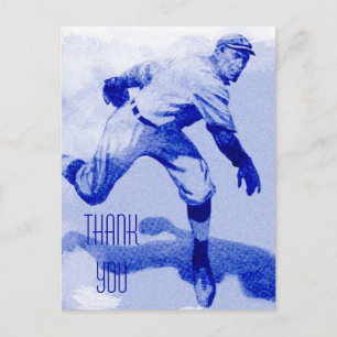 Vintager Baseball Pitcher Vielen Dank Postcard Postkarte