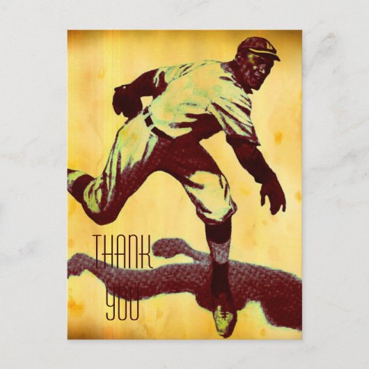 Vintager Baseball Pitcher Vielen Dank Postcard Postkarte (Vorderseite)