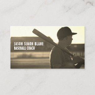 Vintager Baseball-Player, Coach Business Card Visitenkarte