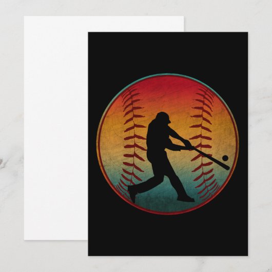 Vintager Baseball-Player Einladung (Vorne/Hinten)