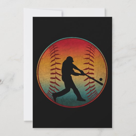 Vintager Baseball-Player Einladung (Vorderseite)