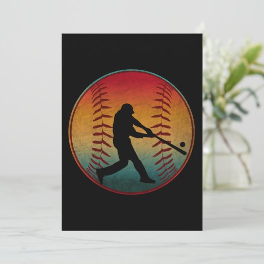 Vintager Baseball-Player Einladung (Stehend Vorderseite)