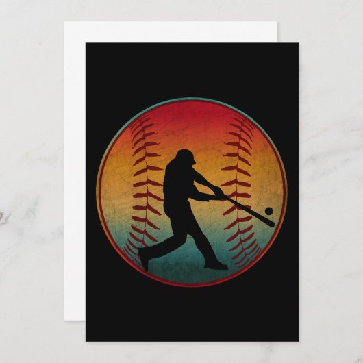Vintager Baseball-Player Einladung (Vorne/Hinten)