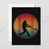 Vintager Baseball-Player Postkarte (Vorne/Hinten)