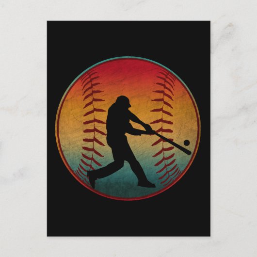 Vintager Baseball-Player Postkarte (Vorderseite)