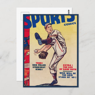 Vintager Baseball-Retro-Baseball-Player Postkarte