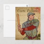 Vintager Baseball-Spieler - Französische Karte Pos (Vorne/Hinten)