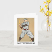 Vintager Baseball-Spieler glücklicher Vater Tag Karte (Gelbe Blume)