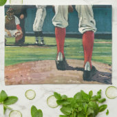 Vintager Baseball-Spieler-Spieler-Spieler-Spieler  Geschirrtuch (Gefaltet)