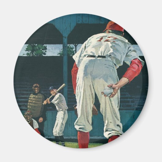 Vintager Baseball-Spieler-Spieler-Spieler-Spieler  Magnet (Vorne)