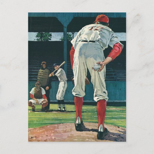 Vintager Baseball-Spieler-Spieler-Spieler-Spieler Postkarte (Vorderseite)