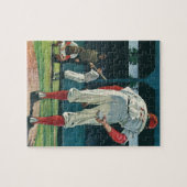 Vintager Baseball-Spieler-Spieler-Spieler-Spieler Puzzle (Horizontal)