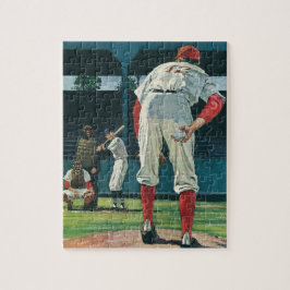 Vintager Baseball-Spieler-Spieler-Spieler-Spieler  Puzzle