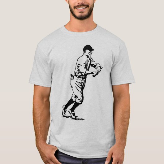 Vintager Baseball-Spieler T-Shirt (Vorderseite)