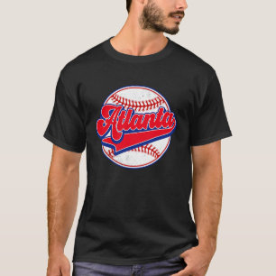 Vintager Baseball-Spieler und -Fan von Atlanta Cit T-Shirt