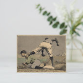 Vintager Baseball-Stil Postkarte (Stehend Vorderseite)