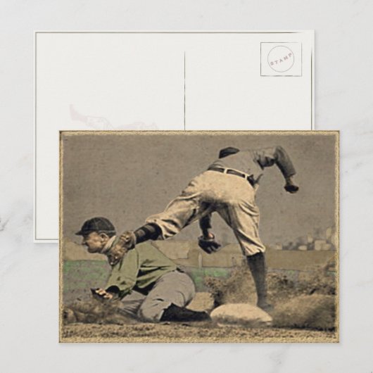 Vintager Baseball-Stil Postkarte (Vorne/Hinten)