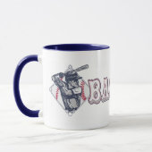 Vintager Baseball-Teig-Diamant-Entwurf Tasse (Links)
