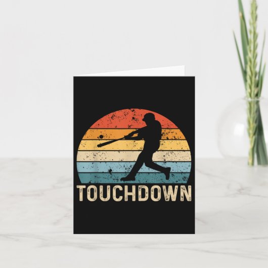Vintager Baseball Touchdown Batter Player Funny Ba Karte (Vorderseite)