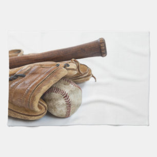 Vintager Baseball und Schläger Geschirrtuch