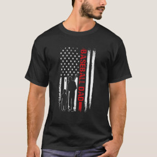 Vintager Baseball-Vater Amerikanischer Flaggenfeie T-Shirt