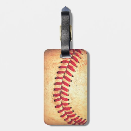 Vintager Baseballball Gepäckanhänger (Rückseite vertikal)