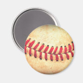 Vintager Baseballball Magnet (Vorderseite/Rückseite)