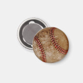 Vintager Baseballball, Rot und Weiß Magnet (Vorderseite/Rückseite)