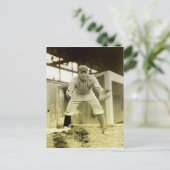 Vintager Baseballfänger Postkarte (Stehend Vorderseite)